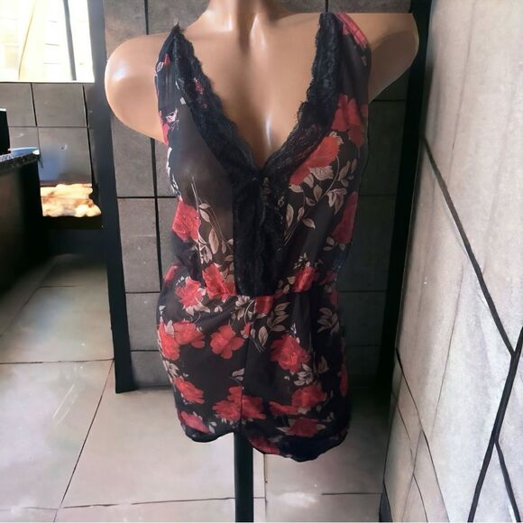 Retired SHEIN Romper Teddy l Black l Plunging Neckline l Lace l Sheer l 4X - Picture 8 of 11